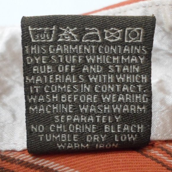 Knockout Button Up Long Sleeve Shirt Mens 3X Burnt Orange Striped Embroidered - Picture 9 of 9